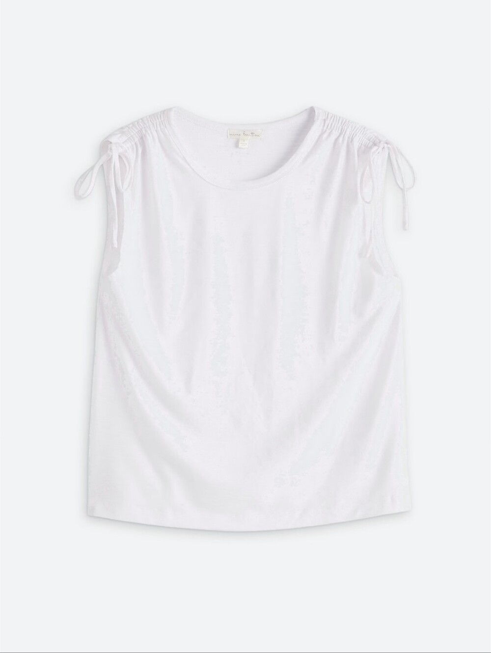nine britton White Tie-Shoulder Tank Top Worn Twice
